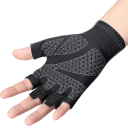Sportshandsker str. L uden fingre til håndomkreds 20–21 cm, skridsikre åndbare træningshandsker til fitness og styrketræning 2