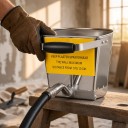 Spray Gun for Plaster with 4 Nozzles Metal Hopper 22 x 16.8 x 18.8 cm Length 68 cm Silver For Painting Walls and Ceilings Concrete Spraying 4