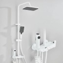 Sprchový set s dešťovou hlavicí 27,5 x 18,5 cm a ruční sprchou nástěnná baterie ABS a nerezová ocel nastavitelná tyč 85-120 cm do koupelny 1