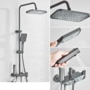 Sprchový set s dešťovou hlavicou 27,5 x 18,5 cm a ručnou sprchou nástenná batéria ABS a nerezová oceľ nastaviteľná tyč 85-120 cm do kúpeľne 2