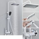 Sprchový set s digitálním displejem dešťová hlavice 27,5 x 18,5 cm a ruční sprcha nástěnná baterie ABS a nerezová ocel tyč 85-120 cm 1