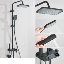 Sprchový set s digitálnym displejom, dažďová hlavica 27,5 x 18,5 cm a ručná sprcha, nástenná batéria ABS a nerezová oceľ, tyč 85-120 cm 2