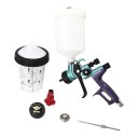 Spritzpistole für Lack HVLP RP 4000B Gravitation Düse 1,3 und 1,8 mm Behälter 600 ml und 400 ml Zum Lackieren von Automobilen 12