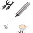 Spumantor de lapte reîncărcabil CREATEPRO din oțel inoxidabil 2 viteze Spirala detașabilă din oțel 304 Încărcare USB Argintiu Pentru latte 1