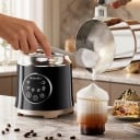 Spumantor electric de lapte 6 în 1 Spumă caldă și rece Recipient detașabil pentru mașina de spălat vase 800 ml Oțel inoxidabil 304 Negru Pentru cafea 2