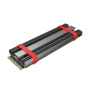 SSD-jäähdytin 73 x 24 x 5 mm Alumiininen passiivinen jäähdytin lämpösilikonialustalla ja kumilenkeillä SSD-levyyn kiinnittämiseksi 3