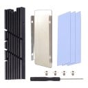 SSD M.2 jäähdytin 7,2 x 2,15 x 0,6 cm NVMe- ja NGFF-levyille lämpöjohtopadalla ja asennussarjalla PC:lle ja PlayStation 5:lle 3