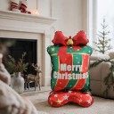 Staande opblaasbare ballon Cadeau met strik Merry Christmas 150 x 80 cm Groen rood en goud Kerstdecoratie voor huis en winkel 3