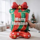 Staande opblaasbare ballon Cadeau met strik Merry Christmas 150 x 80 cm Groen rood en goud Kerstdecoratie voor huis en winkel 5