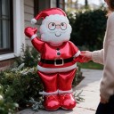Staande opblaasbare ballon Mazzelende Kerstman met Bril 90,5 x 155,5 cm Rood en Wit Grote kerstdecoratie voor huis en winkel 4
