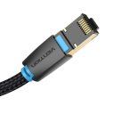 Stabil Cat8-kabel 2 m rund med nylonfläta SFTP RJ45 40Gbps 2000 MHz PVC svart för anslutning av router modem PC 3