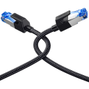 Stabiliserad Cat8 RJ45-kabel 2 m SFTP 40Gbps 2000MHz nylon svart rund kabel för PC, PS5, Xbox och nätverksanslutning 4