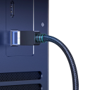 Stabiliserad Cat8 RJ45-kabel 2 m SFTP 40Gbps 2000MHz nylon svart rund kabel för PC, PS5, Xbox och nätverksanslutning 5