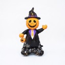 Stående oppblåsbar ballong Spøkelse med gresskarhode i hatt Uoppblåst 154 x 85 cm Oransje og svart Halloween-dekorasjon 1