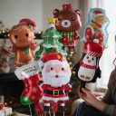 Stående oppblåsbare ballonger 7 stk Fargerik julesett Santa reinsdyr pingvin bamse pepperkake julestrømpe og juletre Dekorasjon til jul 5