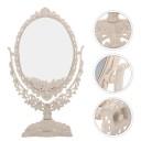 Stående oval spegel 32 x 23,5 cm med dekorativ ram Elegant vintagetillbehör till sminkbord 1