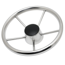 Stainless Steel Boat Steering Wheel Five-Spoke Diameter 285 mm Depth 80 mm Hub 17 to 19 mm Polished Silver for Boat Yacht and Motorboat 1
