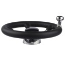 Stainless Steel Boat Steering Wheel with Black Foam and Rotating Knob Diameter 280 mm Hub 17 to 19 mm Angle 28 Degrees for Boat Yacht and Dinghy 2