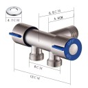 Stainless Steel Double Tap 12 x 6.8 cm Simple Cold Water Tap with 1 Inlet and 2 Outlets Valve for Bathroom and WC Durable Steel Faucet 7