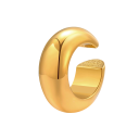 Stainless Steel Earrings 1.45 x 0.58 cm Circular Gold Tone Minimalist Studs Made of Surgical Steel Elegant Accessory 1