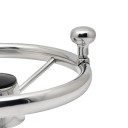 Stainless Steel Five-Spoke Boat Steering Wheel with Rotating Knob Diameter 285 mm Depth 80 mm Hub 17 to 19 mm Polished Silver for Boat and Dinghy 3