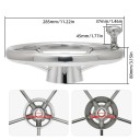Stainless Steel Five-Spoke Boat Steering Wheel with Rotating Knob Diameter 285 mm Depth 80 mm Hub 17 to 19 mm Polished Silver for Boat and Dinghy 4