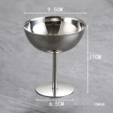Stainless Steel Ice Cream Cup on High Stem 9.5 x 11 x 6.5 cm Dessert Bowl in Stainless Steel Silver for Serving Desserts 3