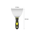 Stainless Steel Scraper for Filler 20.3 × 12.5 cm Wide Painter's Trowel with Ergonomic Handle Black Yellow Tool for Surface Cleaning 3