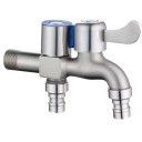 Stainless Steel Tap with Double Outlet and Control G1/2 1/2" Bidet Tap with Two Outlets Bathroom Accessories for Home 3