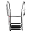 Stainless Steel Telescopic Ladder for Boats 4-Step Folding with Two Handles Length 115 cm Stainless Steel Silver for Boarding from Water to Boat 1
