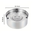 Stainless Steel Water Bowl 3 L 22.3 x 9.8 cm Anti-Spill with Floating Disk for Slow Drinking Non-Slip Bowl for Dogs and Cats 2