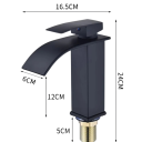 Stainless Steel Waterfall Basin Mixer 24 x 16.5 cm Low Tap for Hot and Cold Water Modern Bathroom and Toilet Tap 5