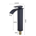 Stainless Steel Waterfall Basin Mixer Tap 30 x 16.5 cm Low Tap for Hot and Cold Water Elegant Bathroom Tap with Lever Control 7