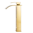 Stainless Steel Waterfall Basin Taps with High Spout Hot and Cold Water Bathroom Tap Designer Sink 2