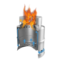 Stainless Steel Wood Camping Stove Folding Design Outdoor Cooking Mesh Carry Bag Included 3