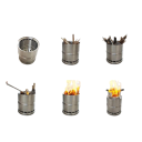 Stainless Steel Wood Camping Stove Folding Design Outdoor Cooking Mesh Carry Bag Included 4