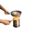 Stainless Steel Wood Camping Stove Folding Design Outdoor Cooking Mesh Carry Bag Included 5