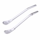 Stainless Steel Yerba Maté Tea Bombilla Straw with Spoon-Shaped Strainer for Drinking Loose Leaf Tea Curved Mouthpiece Dimensions 16 x 2.2 cm 3