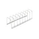 Stalowy ociekacz na talerze 30 x 7 x 10 cm z odstępami 3,5 cm metalowy stojak srebrny organizer na naczynia do kuchni 1
