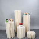 Stâlp cilindric din hârtie pentru tort 30 x 100 cm Decorare pliabilă pentru nuntă, aniversări, baby shower, decorare Candy bar 4