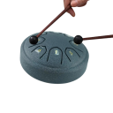 Stålplåttrumma 11,5 cm 8-ton mini handpan musikinstrument med klubbor tamburin avslappnande trumma med tillbehör 3