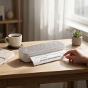 Stampante termica portatile A4 senza inchiostro, Bluetooth e USB, batteria 1500 mAh, 203 DPI, grigia, per stampa mobile di documenti in viaggio 2