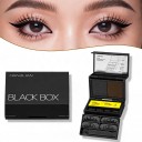Ștampilă pentru genele inferioare, eyeliner și pistrui 3 în 1 Set de 8 capete magnetice Cerneală neagră și maro Cu oglindă Pentru machiaj rapid 2