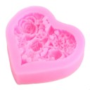 Stampo in silicone a forma di cuore con fiori 5