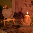 Stampo in silicone a forma di cuore con motivo di mani che si tengono 7,5 x 6,6 x 2,3 cm per colare candele, sapone, gesso, resina e decorazioni 6