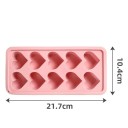Stampo in silicone per ghiaccio 21,7×10,4 cm 10 aperture a forma di cuore Stampo estivo per ghiaccioli Gelato Budino Caramelle Vassoio per congelatore 2