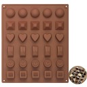 Stampo in silicone per praline di cioccolato Mix 6 forme Produzione domestica di dolci Cottura Praline Ghiaccio Colate in cera Antiaderente 2