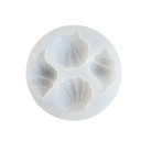 Stampo in silicone rotondo 6,4 x 6,4 x 1,2 cm Quattro forme di conchiglie per colare resina sapone gesso cera decorazioni 1