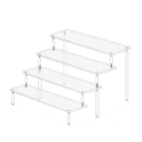 Stând transparent din acril 29,5 x 25 x 20 cm 4 niveluri suport multi-nivel pentru parfumuri cosmetice figurine colecții și accesorii 1