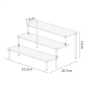 Stând transparent din acril cu 3 niveluri 29,5 x 20,7 x 15 cm Expunere pe mai multe niveluri pentru cosmetice, figurine, condimente și obiecte 2